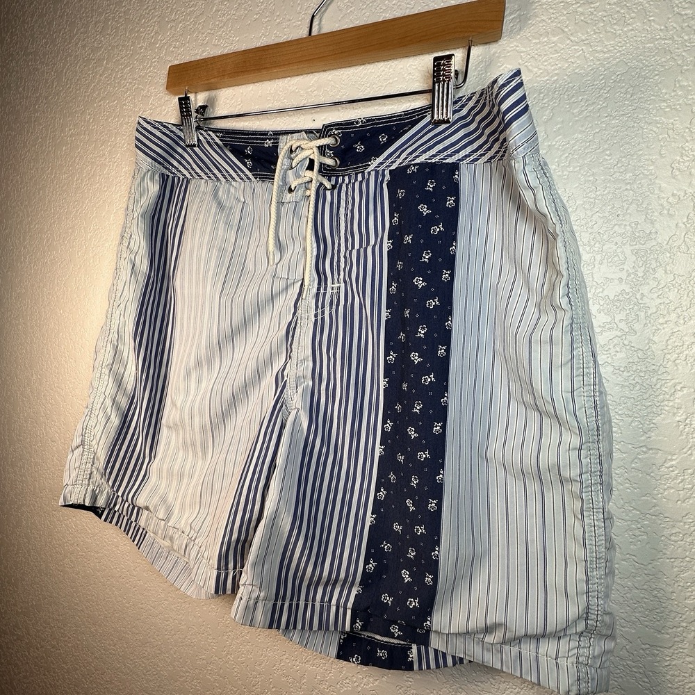 Polo Ralph Lauren Board Short Printed Patchwork Bandana Print Lined Blue 34 READ